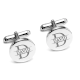 Handmade 925 Sterling Silver David Engraved Round Cufflinks Pair